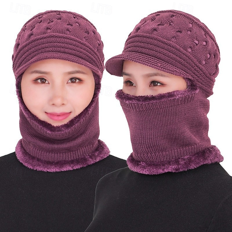 Dam Hatt Vinter hattar Vindtät Varm Dagligen Utomhus Gata Stickad Ren färg 2026 - $14.99 –P2