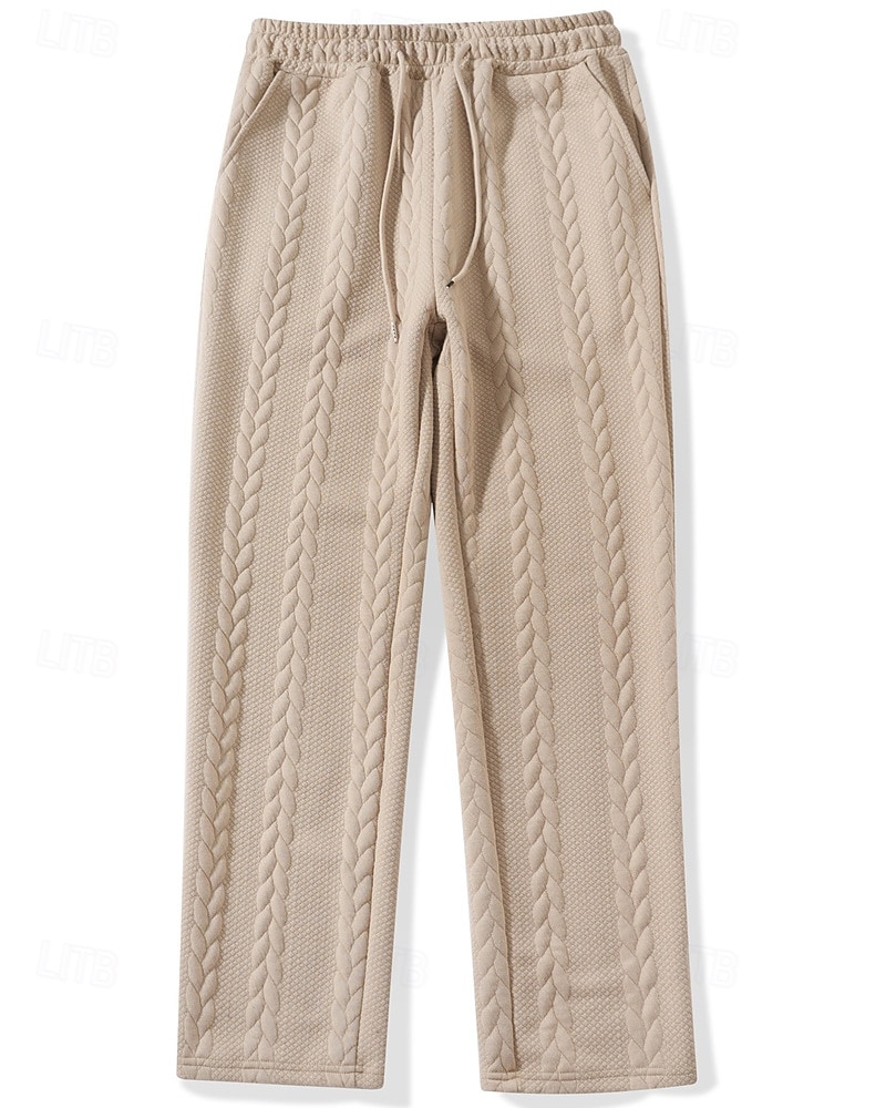 Voor heren Joggingbroeken Broek Joggingbroek met rechte pijpen Jacquard Trekkoord Zak Effen Comfort Zacht Casual Dagelijks Buiten Vakantie Modieus Zwart Oranje Micro-elastisch 2026 - $24.99 –P16