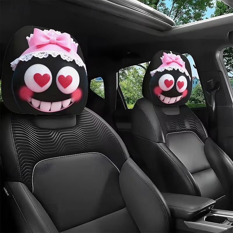 2pcs Cute Flower Love Heart Print Headrest Covers, Valentine's Day Heart-Eyed Girl Car Headrest Protector, Interior Decor, No Filling, Easy to Install and Wash, Suitable for Long-Distance Travel Naps 2026 - $14.99 –P1