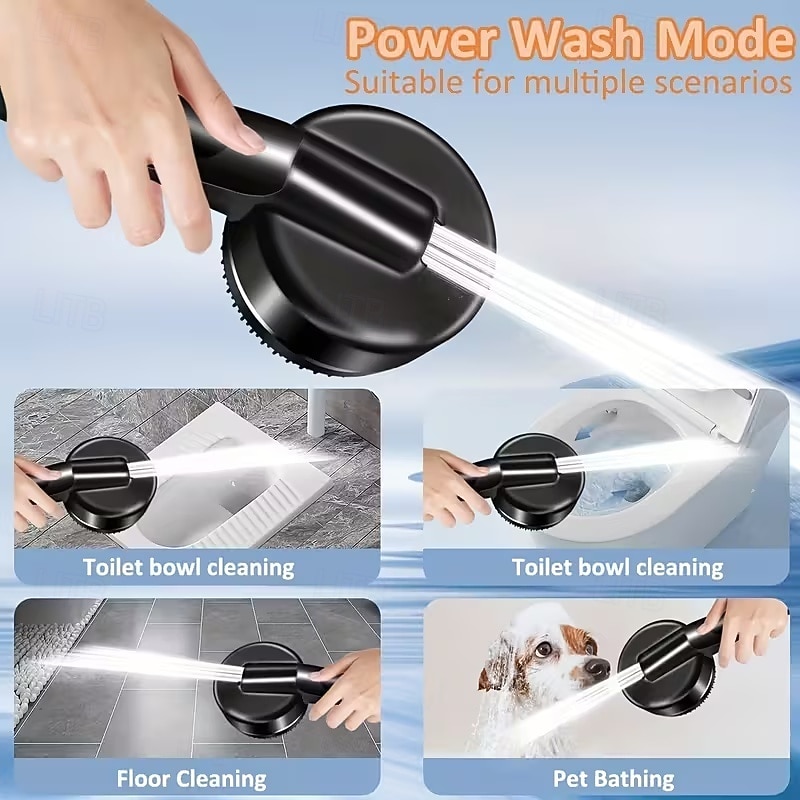 5 τεμάχια χειροκίνητη κεφαλή ντους υψηλής πίεσης, τέσσερις λειτουργίες ψεκασμού, κεφαλή ντους με σταγόνες νερού ιόντων, επιτοίχια τοποθέτηση, με διακόπτη on/off, φιλτραρισμένο μασάζ ντους με λάστιχο 2026 - $39.99 –P8