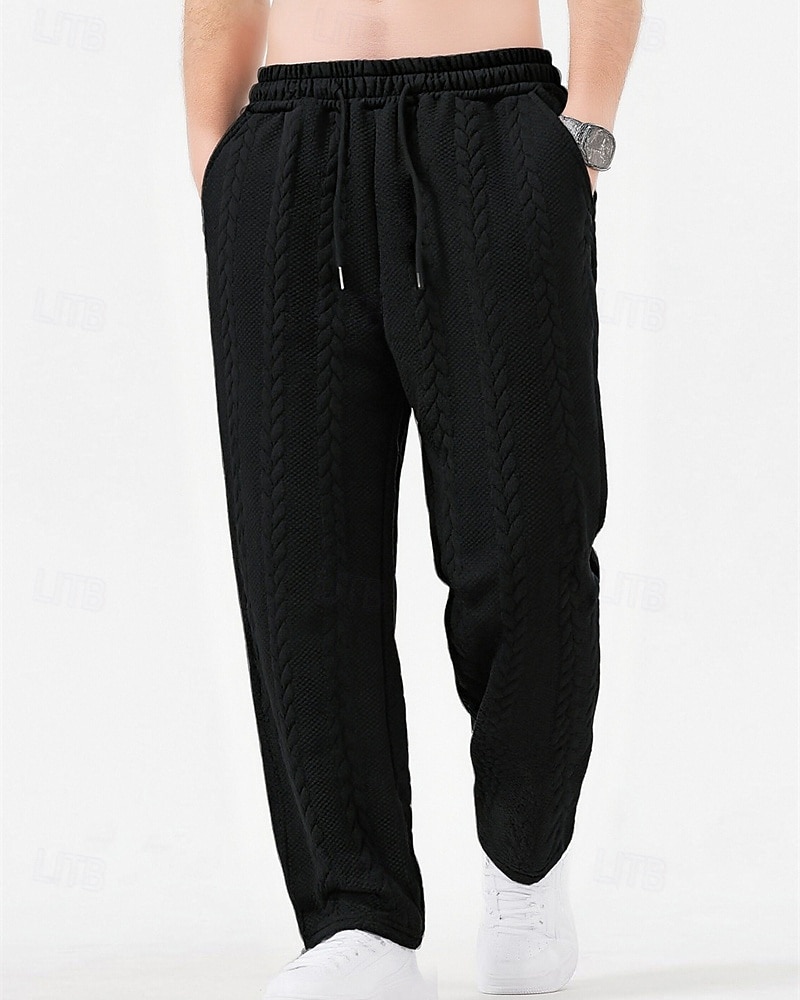 Voor heren Joggingbroeken Broek Joggingbroek met rechte pijpen Jacquard Trekkoord Zak Effen Comfort Zacht Casual Dagelijks Buiten Vakantie Modieus Zwart Oranje Micro-elastisch 2026 - $24.99 –P8