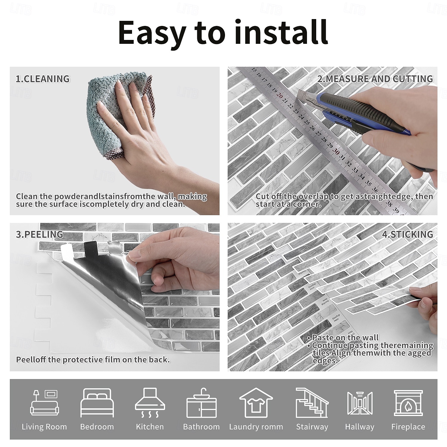 Azulejos autoadhesivos de mármol para salpicadero, 10 hojas, para cocina, lavadero, caravana, alquiler, 12 x 12 pulgadas 2026 - $56.99 –P6