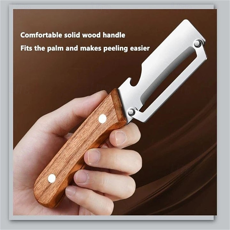 3PC 3-in-1 Multifunctional Vegetable Peeler Stainless Steel Blade with Wooden Handle Professional Kitchen Slicer 2026 - $6.99 –P3