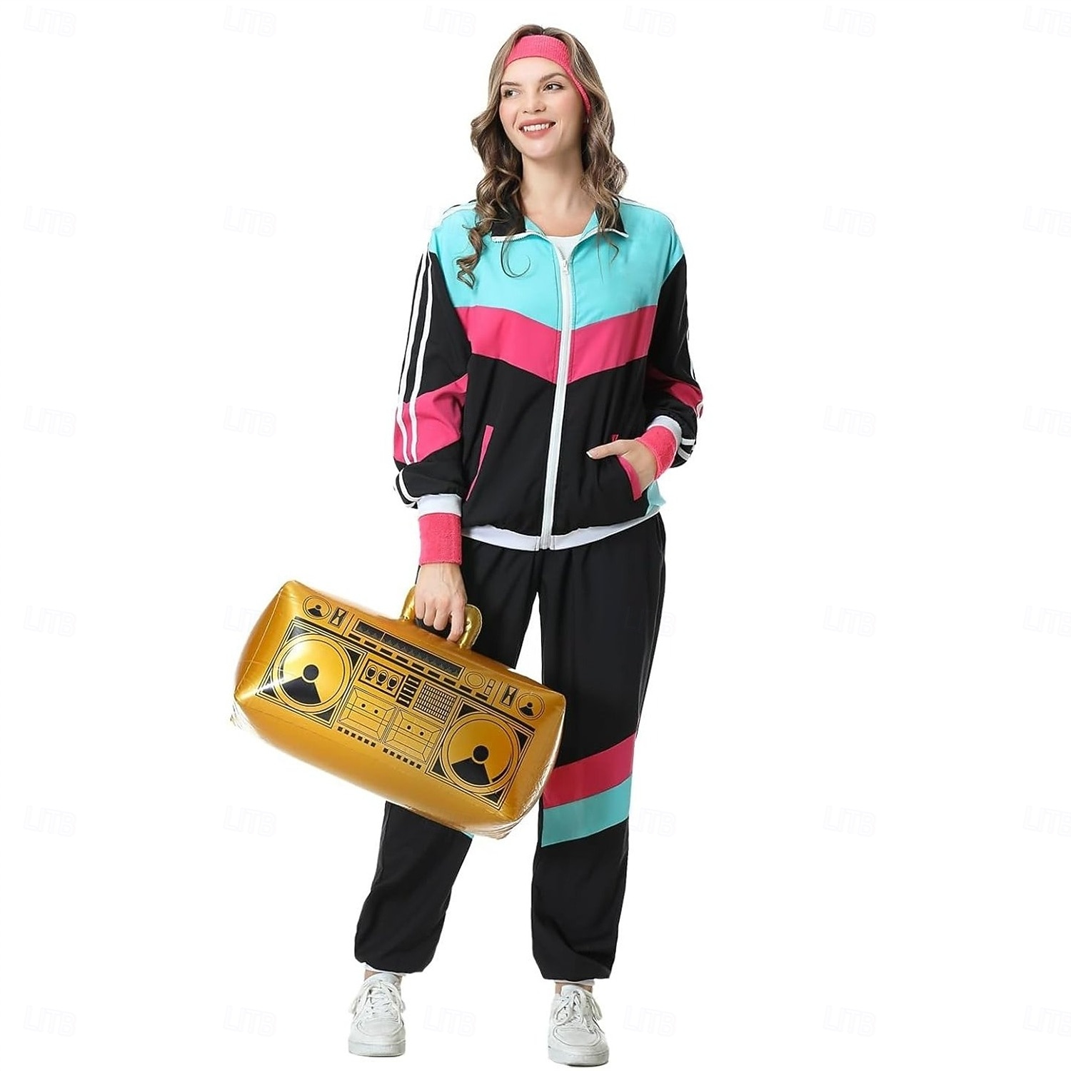 Retro Vintage 1980er HipHop Outfits Zubehörset Sportbekleidung mit Zubehör langarm Disco Kostüm Herren Damen Karnevalskostüm Halloween Karneval Neujahr Pride Parade Pride-Monat Erwachsene Weitere 2026 - $68.99 –P2