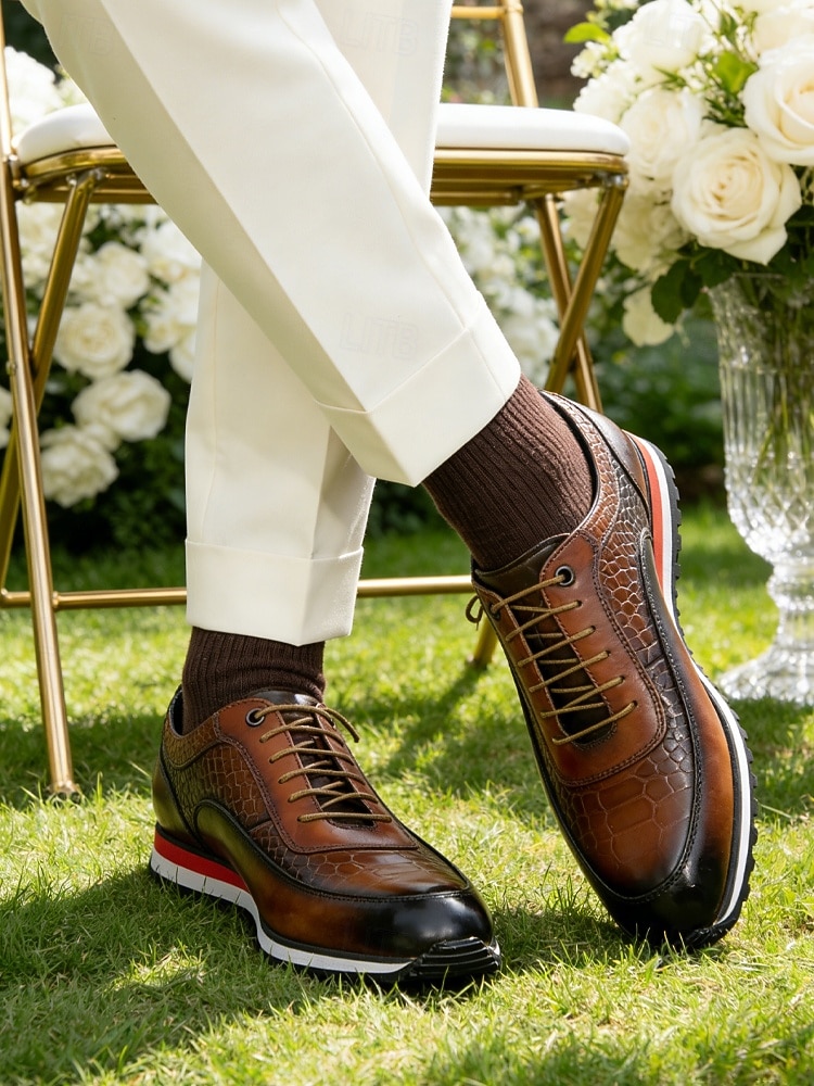 Tênis casuais masculinos pretos e vermelhos para casamento – design esportivo elegante com ajuste confortável, ideal para convidados de casamento, casamentos na praia e celebrações informais. de 2026 por $94.99 –P1