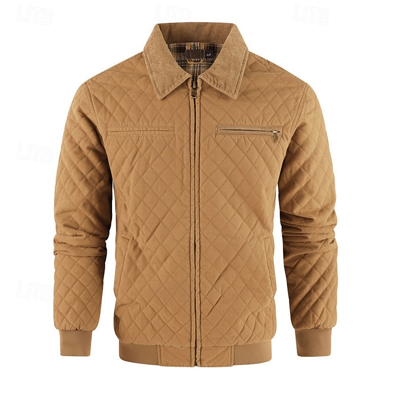 Per uomo Cappotto Invernale Giacca trapuntata Giacca Casual Casuale Quotidiano Calore Termico Tasca Cerniera completa Autunno Inverno Semplice Streetwear Quotidiano Collo ripiegato Regolare Nero del 2026 a $63.99 –P7