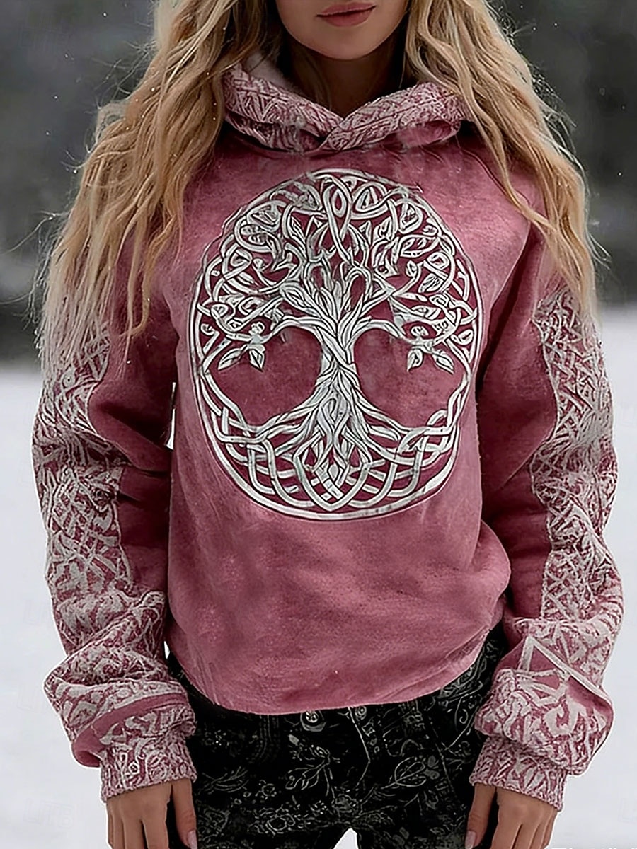 Femmes Sweat à capuche Imprimé Graphique Géométrique Tribal Occasionnel manche longue À capuche Hauts Réguliers Occasionnel Tenue de soirée Rue Bleu Rose Claire Printemps Automne Hiver de 2026 ? $35.99 –P3
