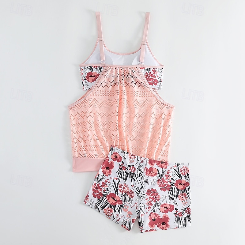 Mujer Traje de baño con estampado floral Traje de baño Tankini Floral Elástico Sin Mangas Bañadores Surf Playa Vocación Verano 2026 - $22.99 –P8