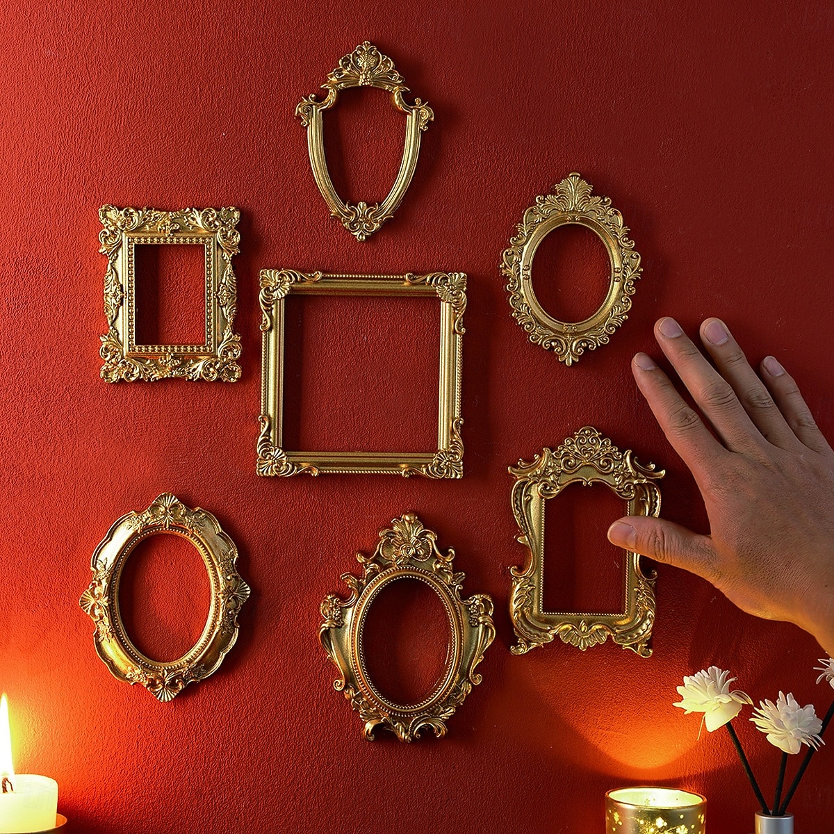 1 szt. Materiał żywiczny w stylu europejskim, trójwymiarowa, wzorzysta złota rama do dekoracji, dekoracja ścienna DIY, odpowiednia do zdjęć, dekoracja salonu, dekoracja miniaturowego domu 2026 - $9.99 –P12