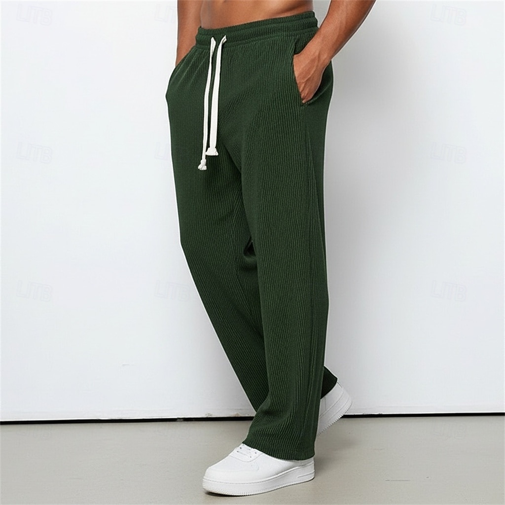 Per uomo Pantaloni da tuta Pantaloni da Tuta a Gamba Larga Pantaloni Pantaloni in velluto a coste Pantaloni casual Coulisse Elastico in vita Semplice Comodità Traspirante Lunghezza intera Casuale del 2026 a $22.99 –P3
