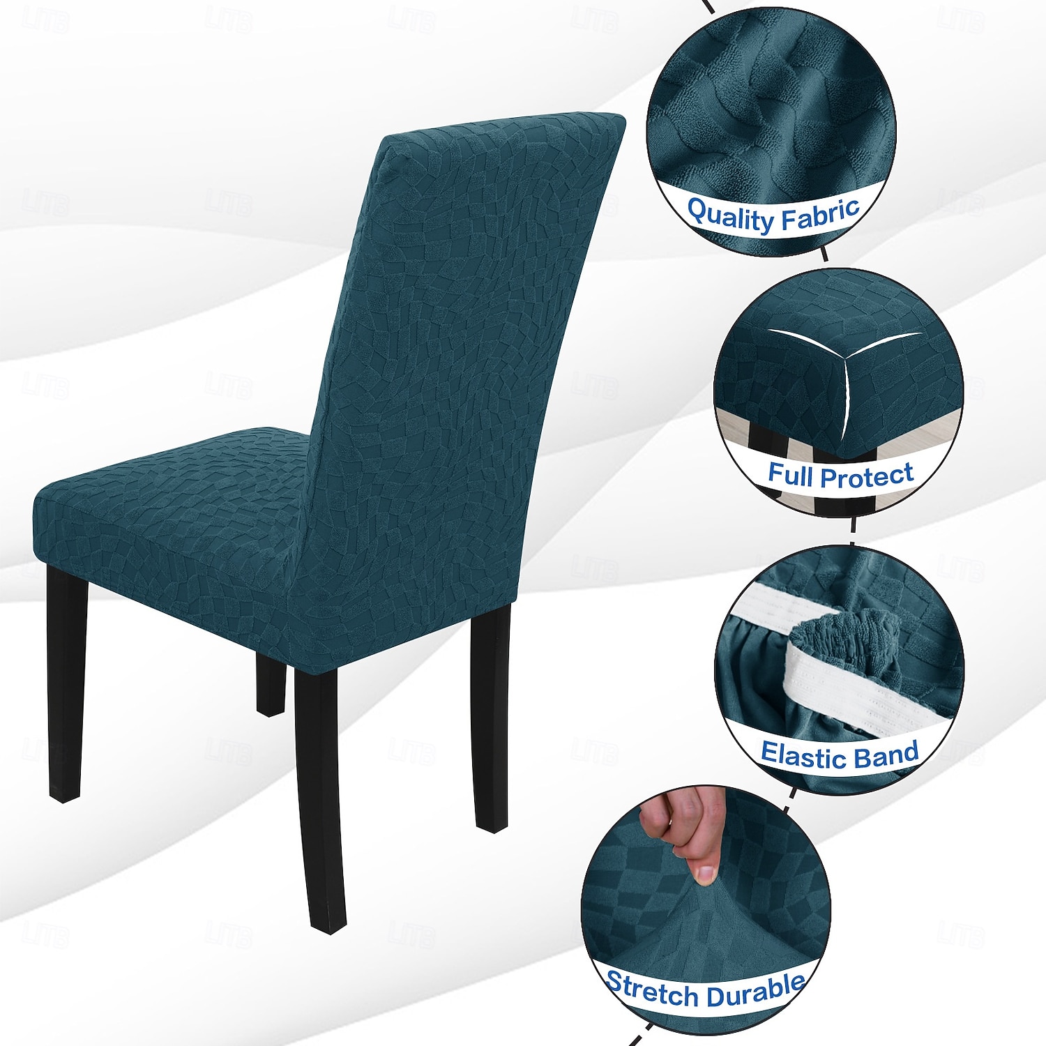 Vanntett stoltrekk tykt jacquard stretch heldekkende ett stykke spisestuestoltrekk bordstolsett 2 4 6 deler 2026 - $15.49 –P5