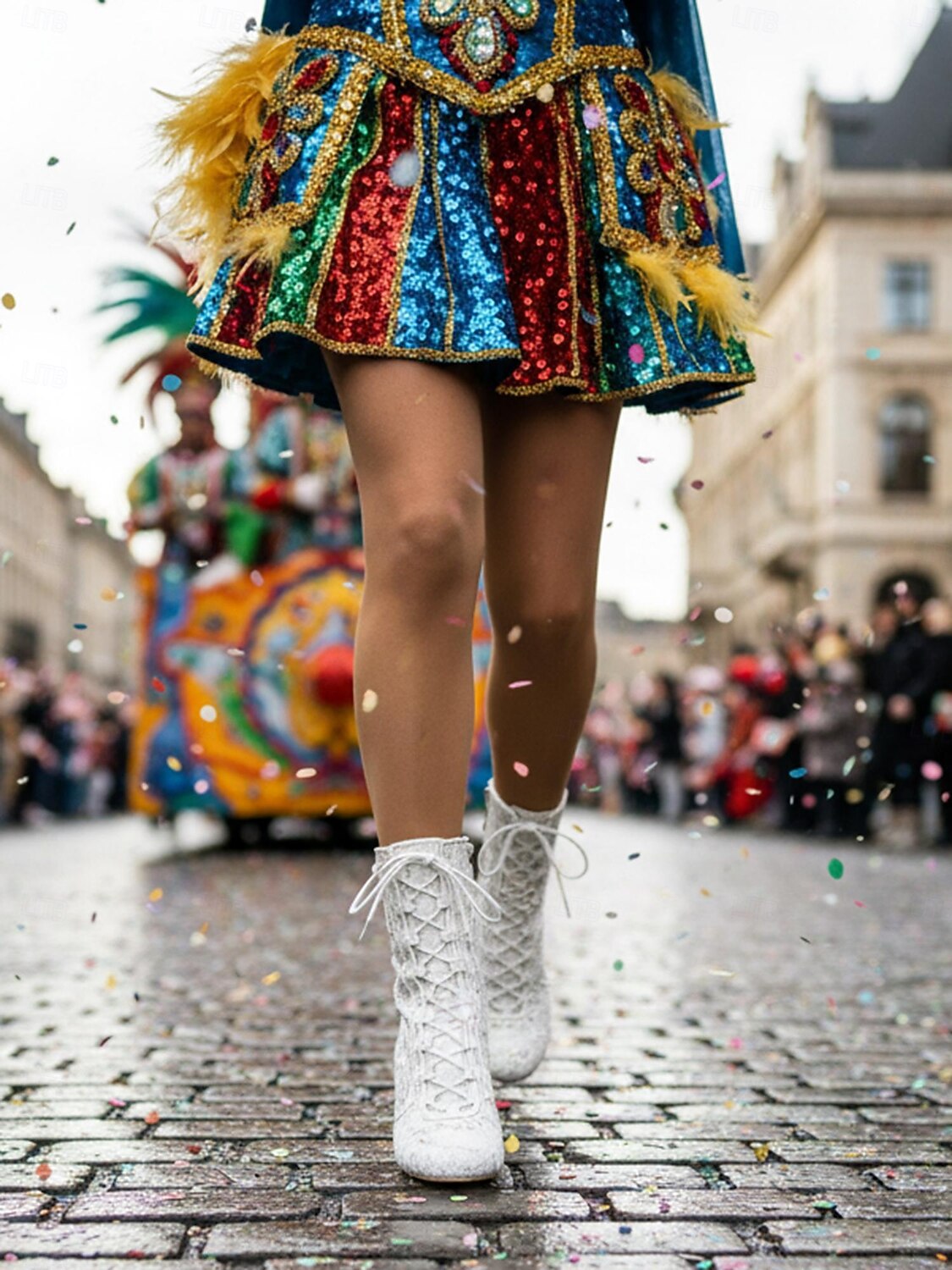 Women's Mardi Gras Pink Lace-Up Festival Ankle Boots – Stylish Chunky Heels for Carnivals, Parades and Celebrations 2026 - $109.99 –P7