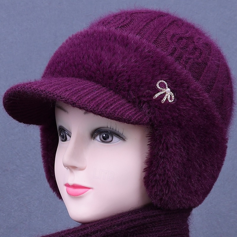 Γυναικεία Καπέλο Χειμερινά Καπέλα Αντιανεμικό Ζεστό Καθημερινά ΕΞΩΤΕΡΙΚΟΥ ΧΩΡΟΥ Δρόμος Πλεκτό Μονόχρωμες 2026 - $17.49 –P3