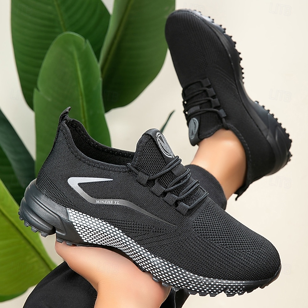 Ljusgröna herrskor i andningsbart mesh, lätta, halkfria terrängsneakers, bekväma träningsskor för promenader, jogging, gym och St. Patrick's Day-kläder 2026 - HUF 13072 –P3