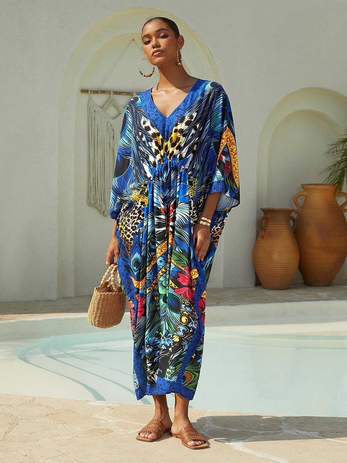 jungle wild party flowy chiffon leopard kaftan 2026 - $91.99 –P7