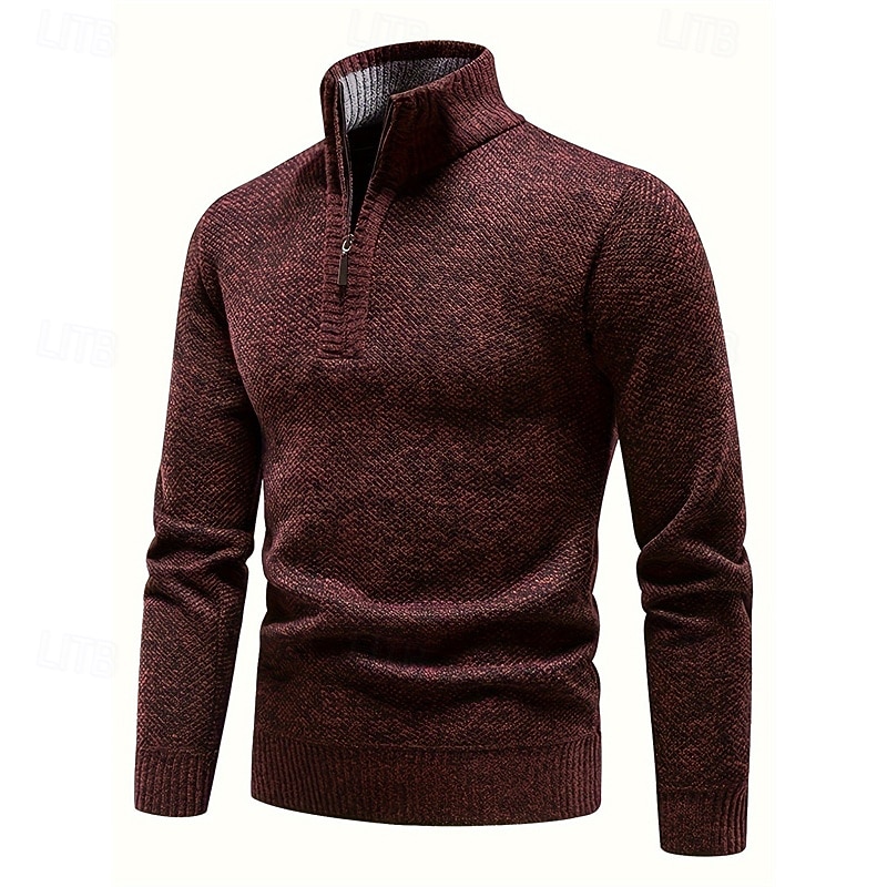 Per uomo Felpa Maglioni con zip a un quarto Maglione a maglia Maglione lavorato a maglia A Coste Maglia Top Regolari Lavorato a maglia Pile Semplice Zip a un quarto Moda Streetwear Casuale del 2026 a $28.99 –P8