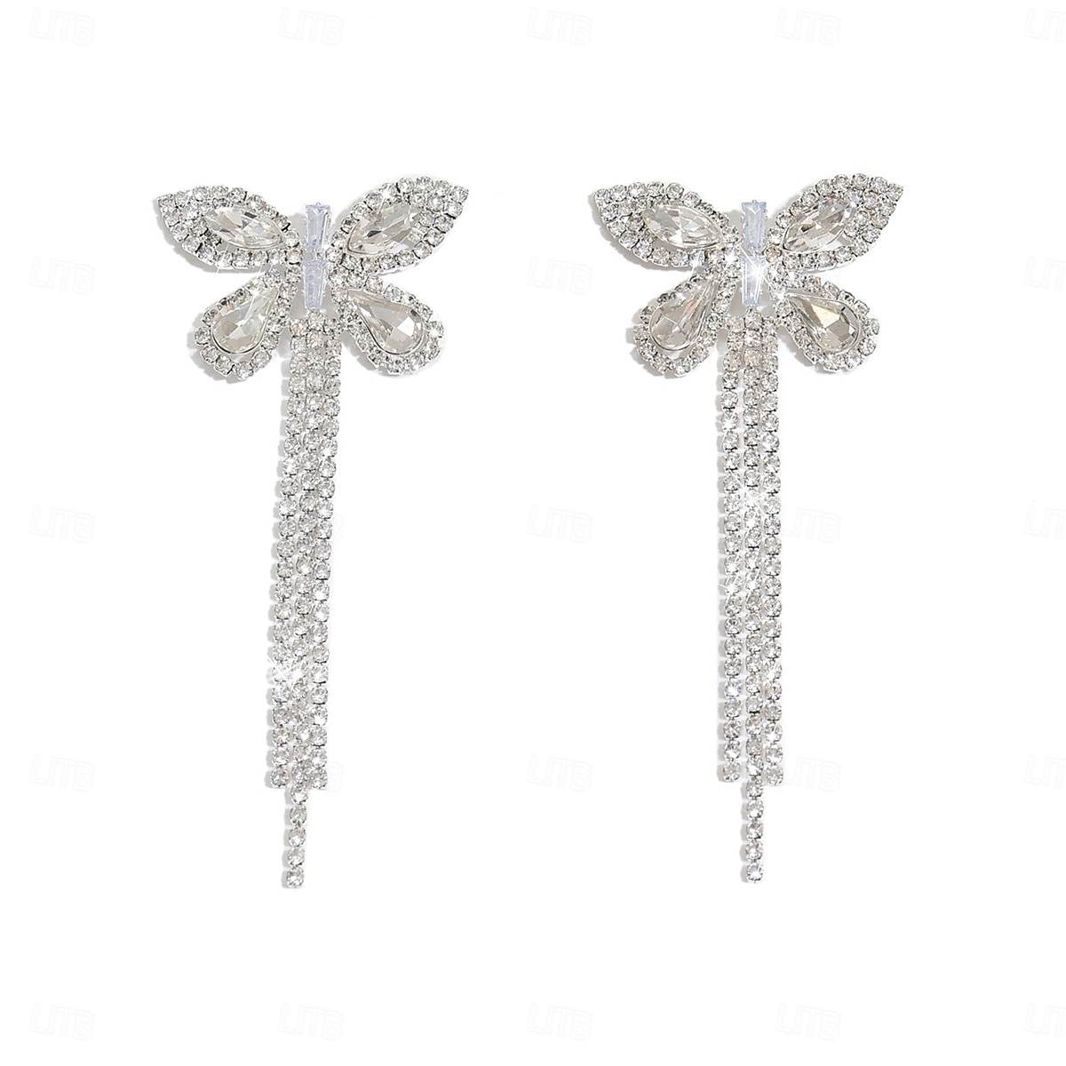 2026年 女性用ラインストーンバタフライタッセルイヤリング - キラキラ輝くステートメントジュエリー、エレガントで華やかなスタイル、パーティーナイトやお祝いに最適 &特別な機会  コレクション – $11.99 –P5
