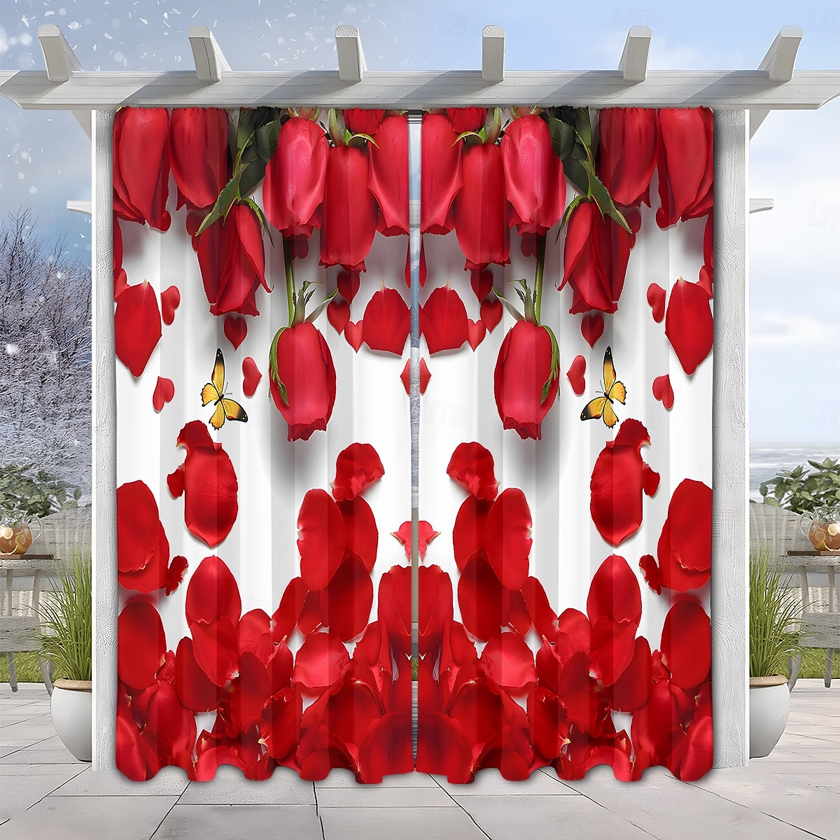 Alla hjärtans dag-gardin i tunt tyg för fönster, röd med dekorativ bolldesign, eleganta mjuka fönstergardiner, romantisk heminredning för sovrum och vardagsrum 2026 - $30.99 –P15