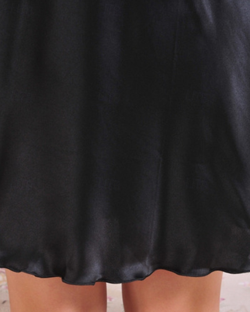 Mujer Bata de noche Casual Suave Satén Color puro Espalda al Aire Vestidos Diario Hogar Cama Sin Mangas Correas Azul cielo Negro Amarillo Rojo Morado Verano Delgado 2026 - $22.99 –P6