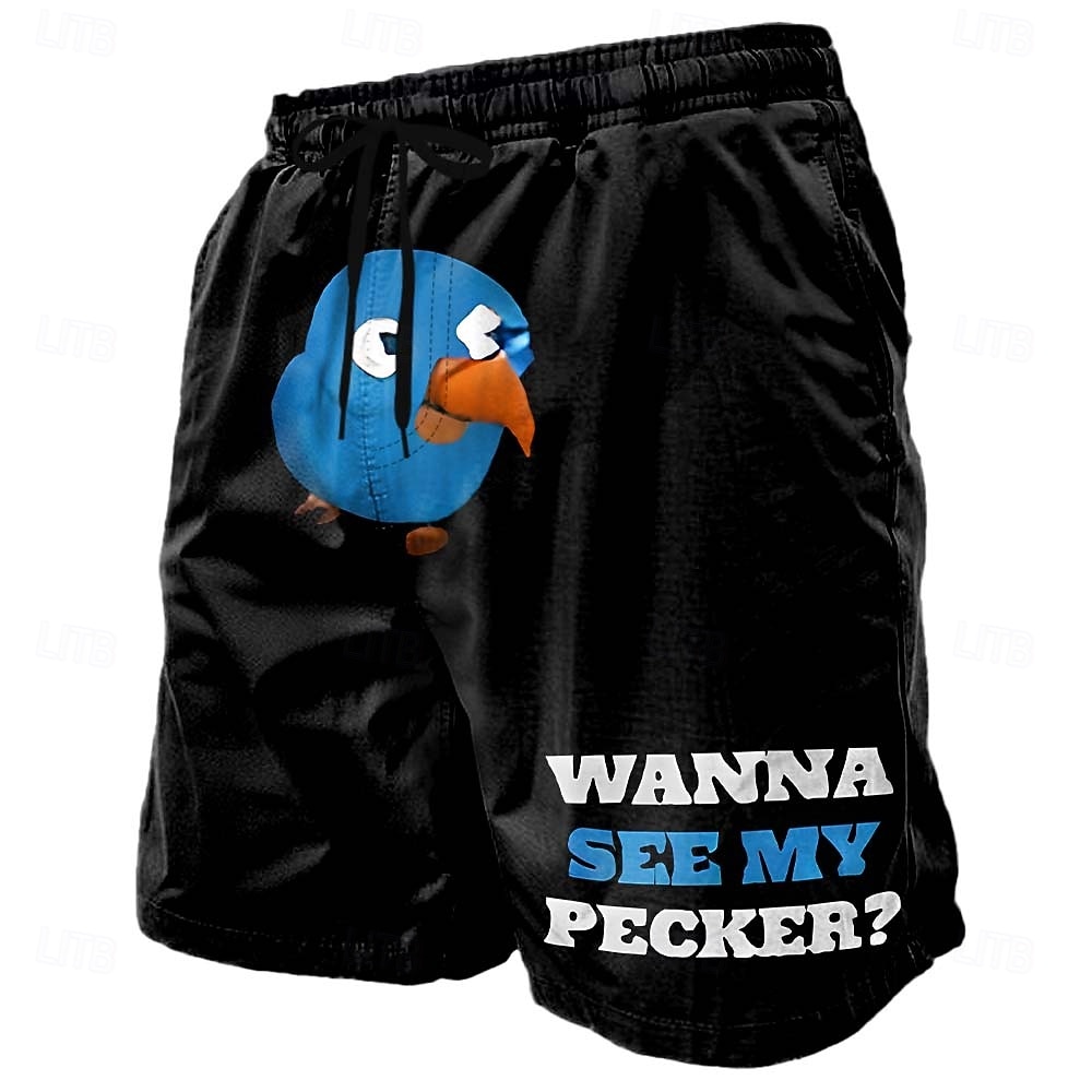 Homens Animal Pássaro Gíria engraçada Calção Justo de Natação Shorts de Natação Bermuda de Surf Cintura Média Engraçado Casual férias na praia Bolsos laterais Forro de malha Cintura elástica com de 2026 por $20.99 –P2