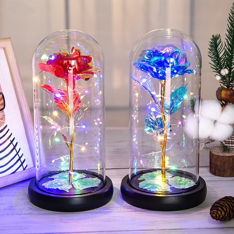 Lampa de noapte LED decorativă cu trandafiri de Ziua Mamei 21.5 * 11.5CM cadou pentru iubită soție și mamă cutie pentru baterii AAA ornament de atmosferă în dormitorul interior 2026 - $11.99 –P2