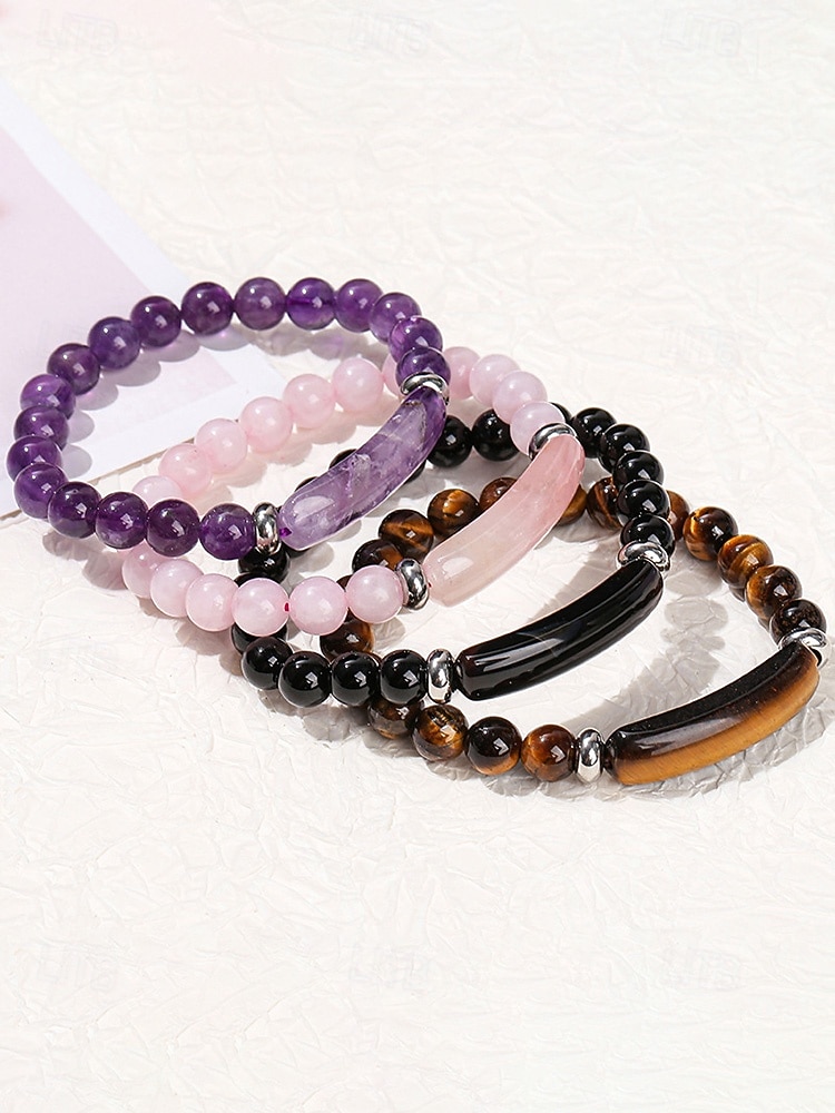 Bracelet pour homme en pierre naturelle, perles multicolores avec détails raffinés, idéal pour la Saint-Patrick et au quotidien, élégant et unique. de 2026 ? $11.99 –P9