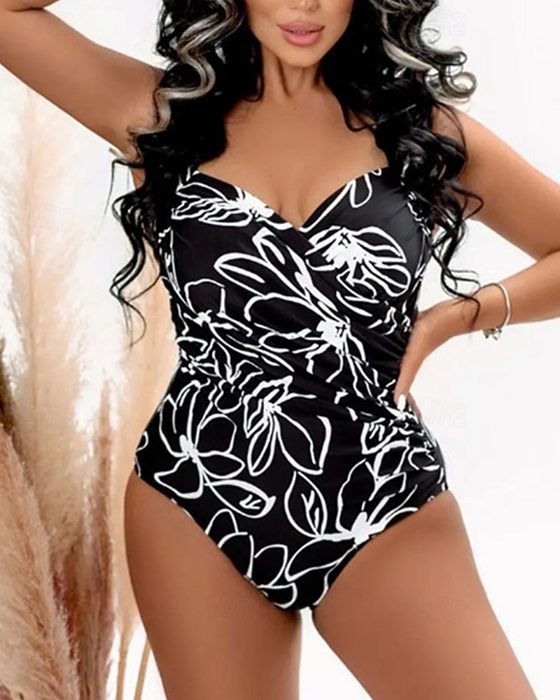 Damen Badeanzug Badeanzüge Einteilige Einfarbig Geometrie UV Schutz Hohe Elastizität Ärmellos Bademode Surfen Tauchen Schnorcheln Sommer 2026 - $21.99 –P3