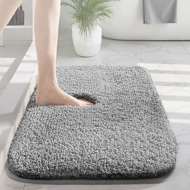 covoraș de baie, covoraș de baie absorbant, culoare uni, antibacterian, covoraș de toaletă, covoraș antiderapant pentru ușă de baie, pentru igiena și confortul casei 2026 - $40.99 –P1
