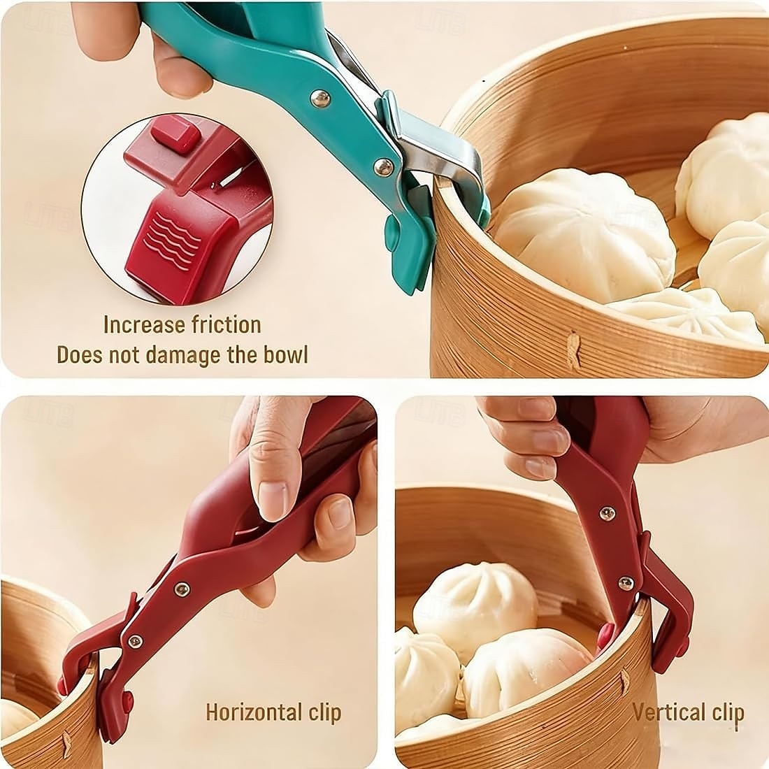 4-pakning gripetang for varmeplater med kroker, multifunksjonell skåldingsbestandig bolleholderklips for kjøkken silikon sklisikker skåldingsbestandig tallerkengriper, bolleklips varm tallerkengriper 2026 - $15.99 –P5