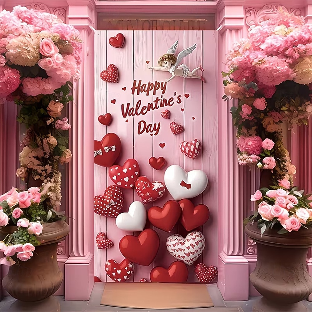 Ziua Îndrăgostiților Afișe Capacul ușii Bannere în aer liber Iubire Inimă Drăguţ Romantic #D Petrecere Cămin Fundaluri de fotografiere Ușa din Față Decorațiune pentru cererea în căsătorie Decorațiuni 2026 - $17.99 –P1