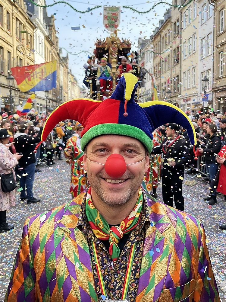 כובע ליצן של ג'סטר מרדי גרא ומערכת אף ליצן – מושלם לקרנבל ומסיבות מסכה 2026 - $11.99 –P2