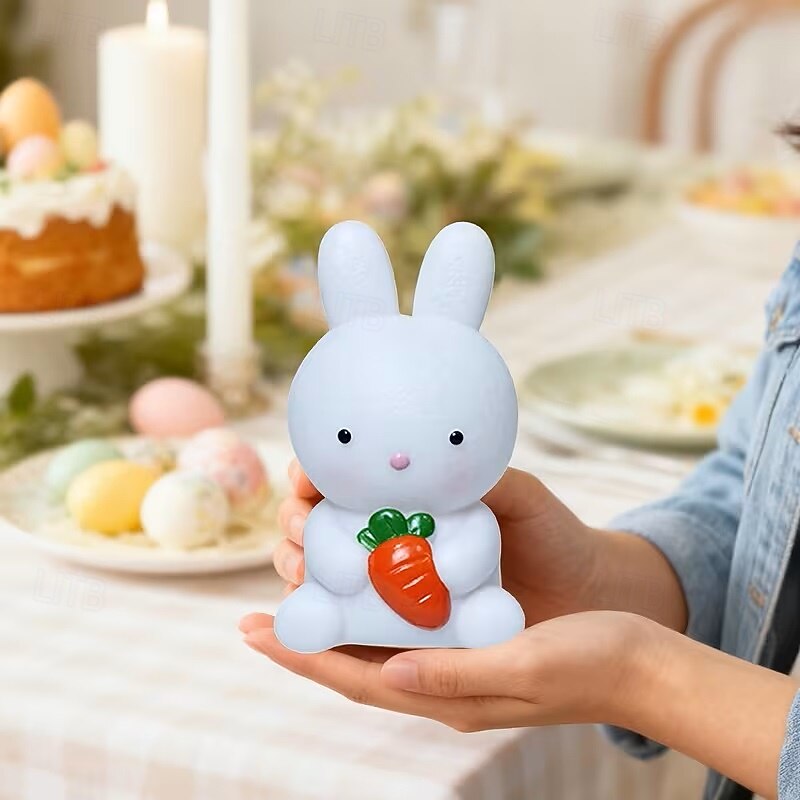 veilleuse lapin de Pâques mignonne, lampe lapin lumineuse à piles, décoration pour la chambre, la table de chevet ou le salon pendant les fêtes de 2026 ? $16.49 –P7
