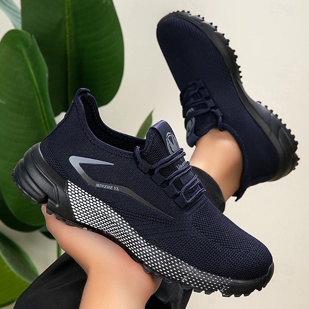 Ljusgröna herrskor i andningsbart mesh, lätta, halkfria terrängsneakers, bekväma träningsskor för promenader, jogging, gym och St. Patrick's Day-kläder 2026 - HUF 13072 –P4