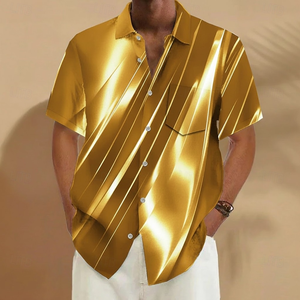 Bărbați Geometric Gradiant Artă abstractă Cămașă Cămașă de vară Camașă cu nasturi Manșon scurt Moda Casual În aer liber Vacanță Zilnice Vară Primăvară Răsfrânt Imprimare 3D cămăși cu guler Un buzunar 2026 - $25.99 –P4
