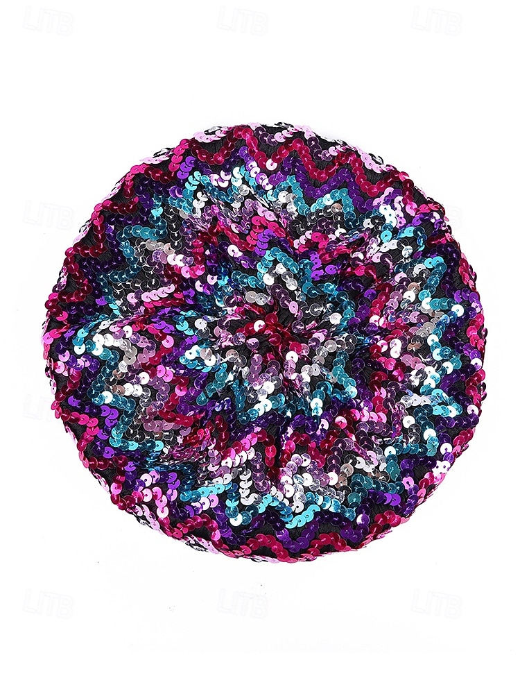 Beret de lentejuelas de Mardi Gras para mujeres en múltiples colores material de poliéster perfecto para carnaval y bailes de máscaras 2026 - $11.99 –P4