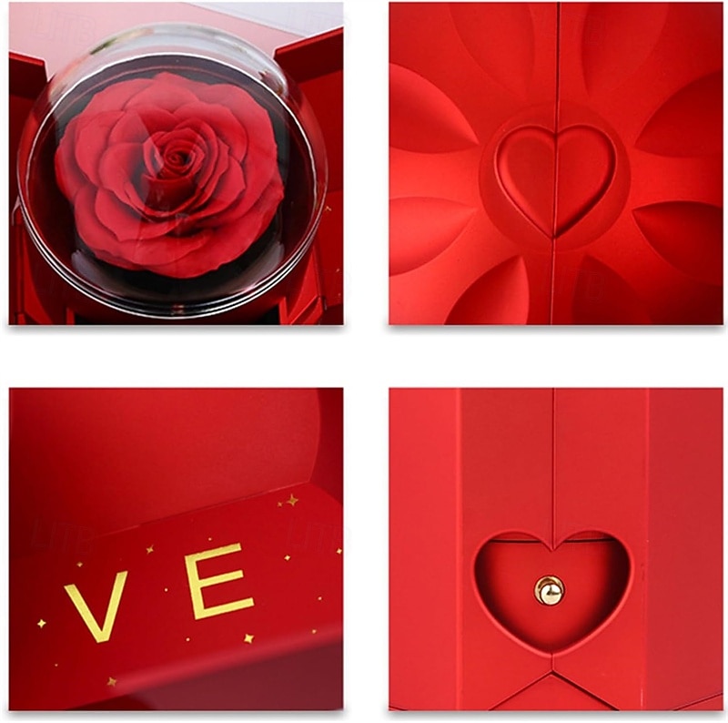 Rosa vermelha preservada com colar, flores eternas, presente de aniversário para mulheres, mãe, esposa, namorada, avó, no Dia dos Namorados, Dia das Mães, Dia Mais Doce. de 2026 por $52.99 –P2