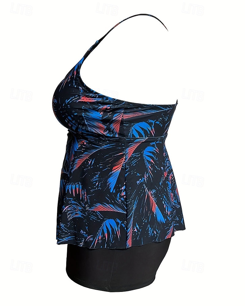 Femmes Maillot de bain 2 Pièces Tankini grande taille Tropical Ultra Léger (UL) Contrôle du ventre Élastique Sans manches Maillot de Bain Surf Plongée en apnée Été de 2026 ? $23.99 –P10