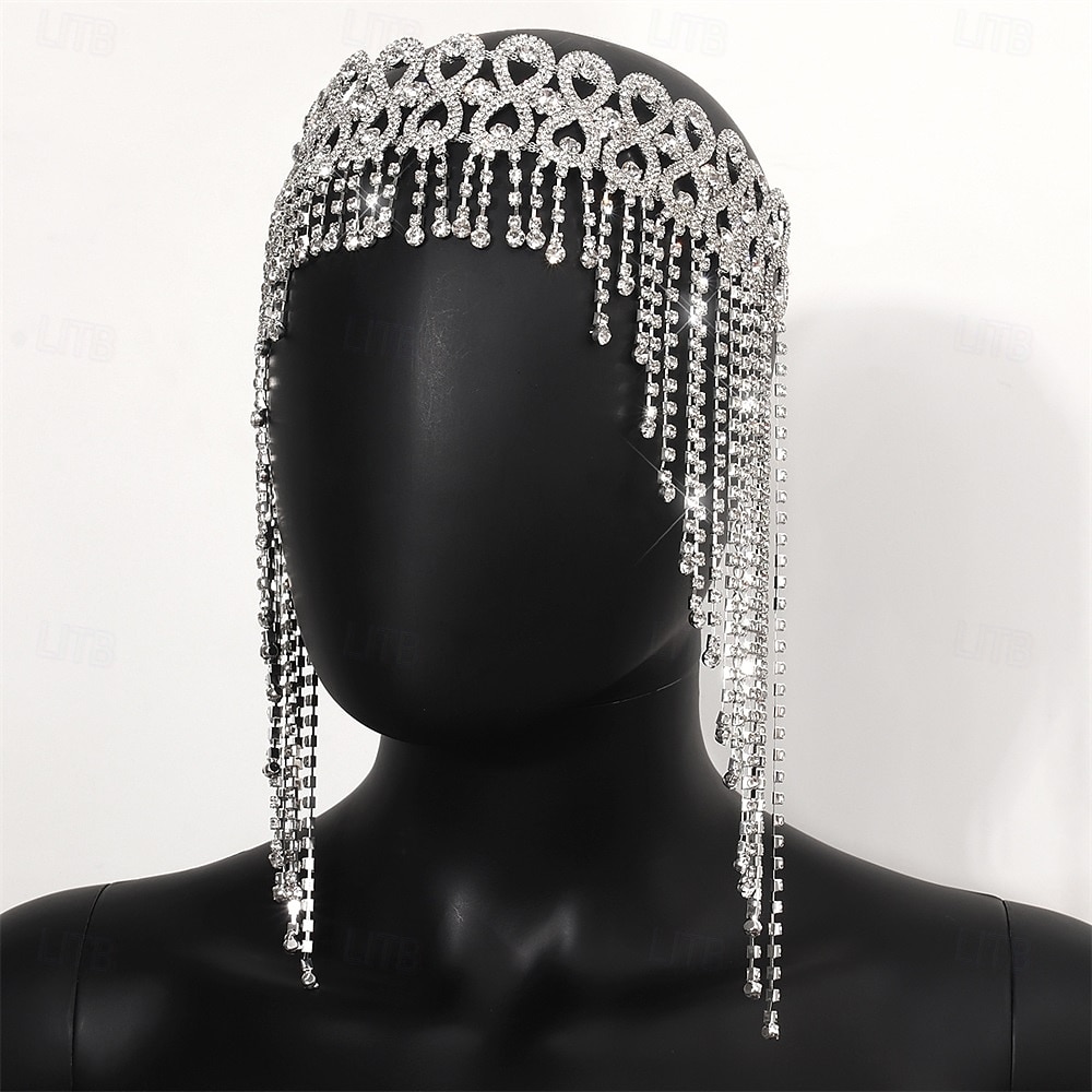 Samba Kiegészítők Csillogó Rhinestone Oszlopos Fejdísz - Ezüst Kristály Homloklánc Gatsby Esküvői Maszkabál Kiegészítő Előadói Jelmez 2026 - $24.99 –P3