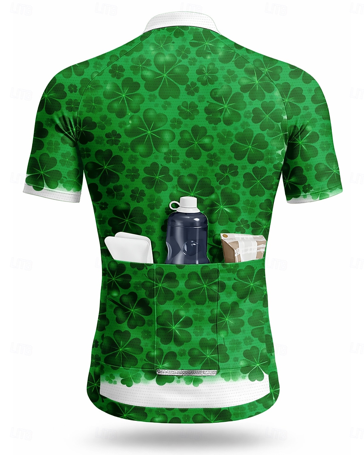 Męska koszulka rowerowa Dnia Świętego Patryka Jersey Koniczyna Kwiatowa Nowość Krótki rękaw Koszulka rowerowa z 3 tylnymi kieszeniami Ochrona UV Szybkie schnięcie Z kieszeniami Zamek z przodu Sport 2026 - $30.99 –P3