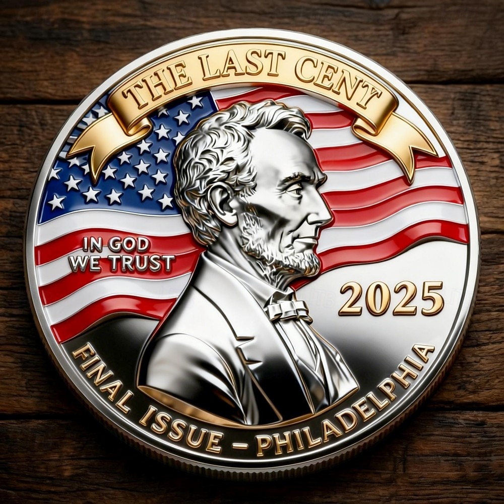De laatste cent herdenkingsmunt – ter ere van 232 jaar dienst, metalen Lincoln Final Cent herdenkingsmunt, verzamelmunt, herdenkingsmunt voor de Amerikaanse geschiedenis, verguld souvenir 2026 - $19.99 –P2