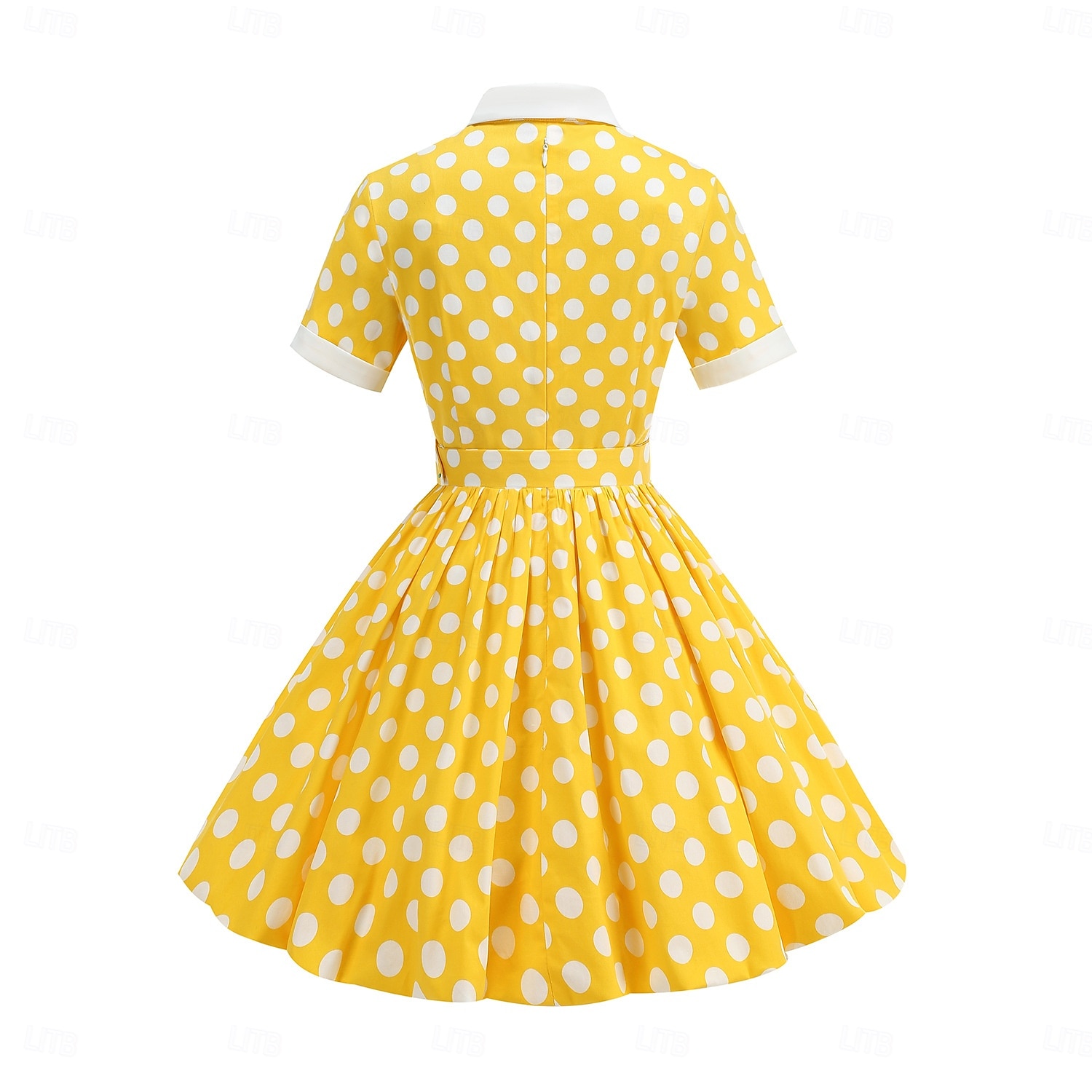 1950er Retro Vintage Rockabilly Knielang Swing-Kleid Ausgestelltes Kleid Kurze Ärmel Tupfen Tailliert und ausgestellt Kostüm Mädchen Karneval Valentinstag Lässig Heimkehr Retro-Mottoparty Kinder Kleid 2026 - $65.99 –P2