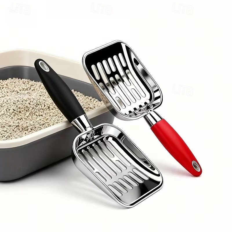paletta per lettiera per gatti in acciaio inossidabile, pala metallica multifunzionale con fori fini per agglomerazione &lettiera per gatti in tofu, grande strumento di pulizia cavo per gatti del 2026 a $24.49 –P1