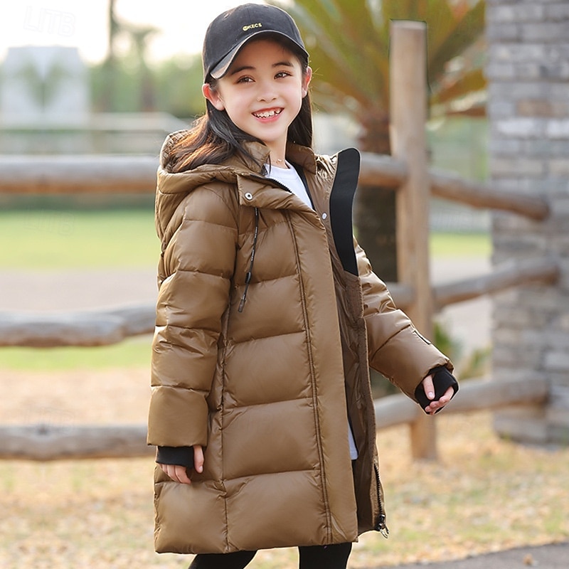 Doudoune Enfants Fille Couleur Unie Sports Avec Poches Extérieur Polyester Manteau Vêtements d'extérieur 5-12 ans Hiver Noir de 2026 ? $78.99 –P1