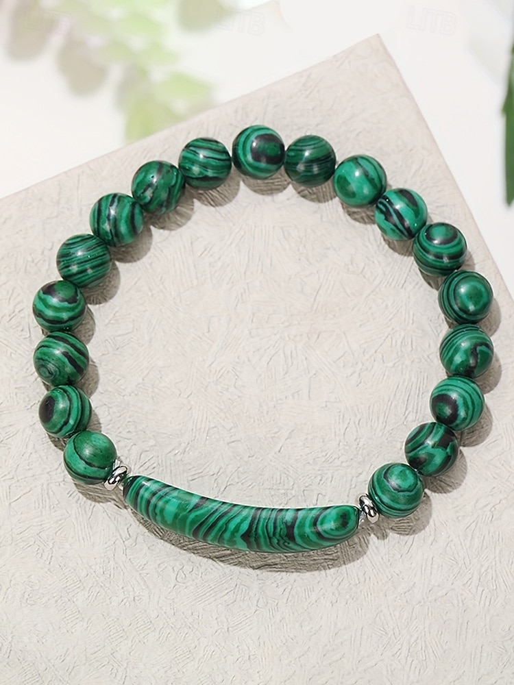 Bracelet pour homme en pierre naturelle, perles multicolores avec détails raffinés, idéal pour la Saint-Patrick et au quotidien, élégant et unique. de 2026 ? $11.99 –P7