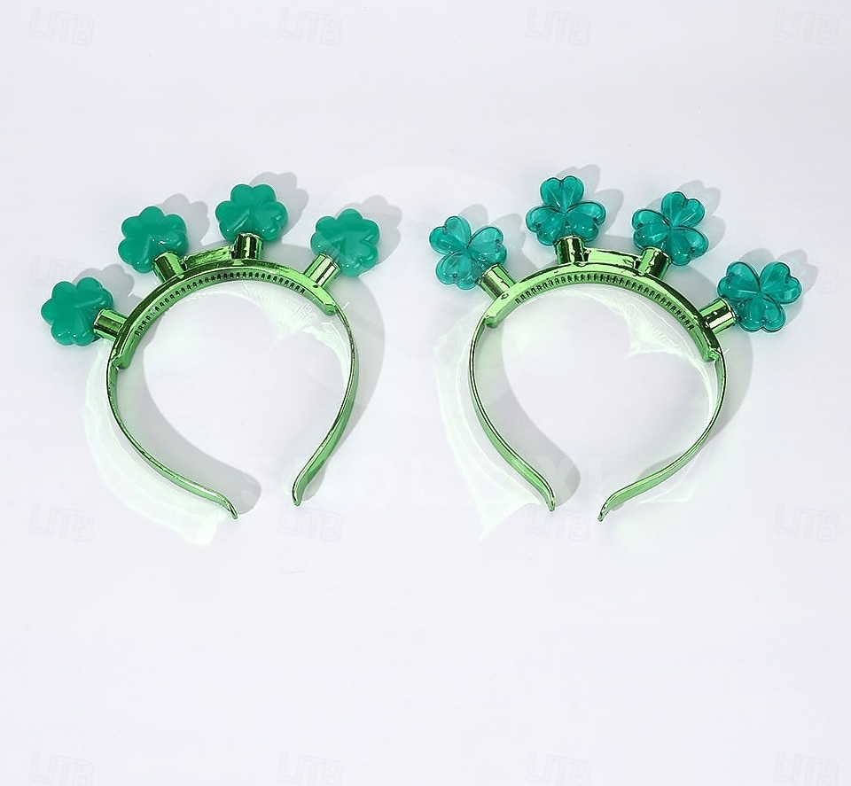 fascia per capelli con luci per il giorno di San Patrizio, cappelli con trifoglio, decorazioni per il giorno di San Patrizio del 2026 a $16.49 –P4