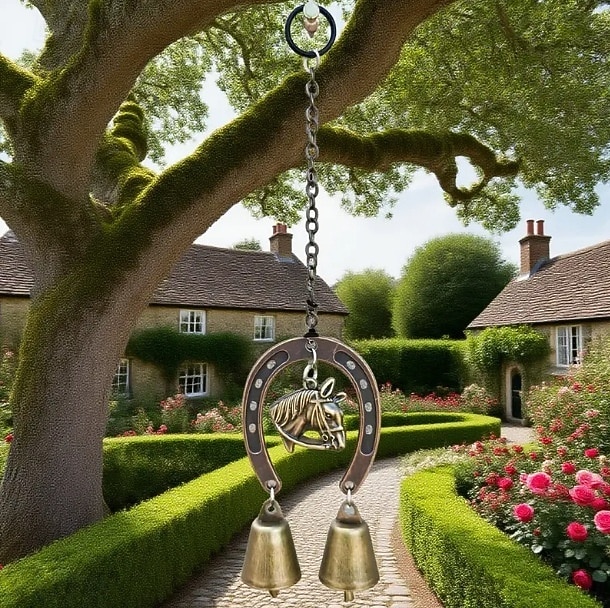 A Lucky Horseshoe Owl Wind Chime, Outdoor Iron Art Love Wind Chime, Vintage Horseshoe Design, Valentine's Day Iron Nail Wind Chime Home Decoration for Good Luck in Love, Perfect Garden Ornament 2026 - $10.99 –P5