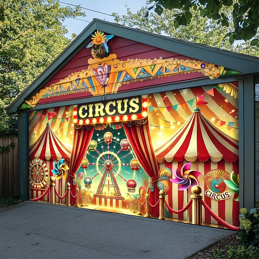 Mardi gras Garasjeportdeksel Stor opphengning sirkus Luksus 3D Party Utendørs Bakgrunner for skyting Inngangsdør Maskerade Hjemmedekor 2026 - $29.99 –P6