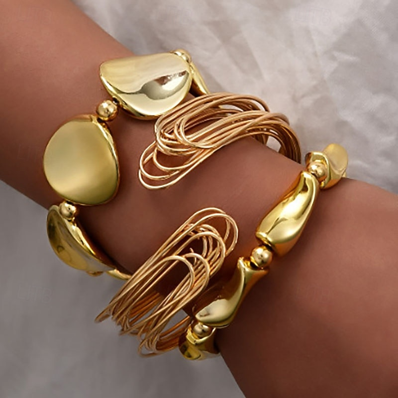 Clássico Moda Moda Resina Pulseira de jóias Prata / Dourado Para Diário Feriado Encontro de 2026 por $11.49 –P1