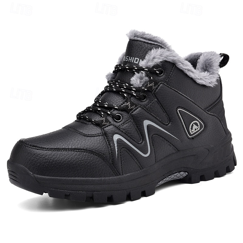 Schwarze Herren-Winterwanderstiefel, wasserdicht und isoliert, ideal für Schnee, Wanderungen und Outdoor-Abenteuer, robustes Schuhwerk für kaltes Wetter und unwegsames Gelände 2026 - $46.99 –P8