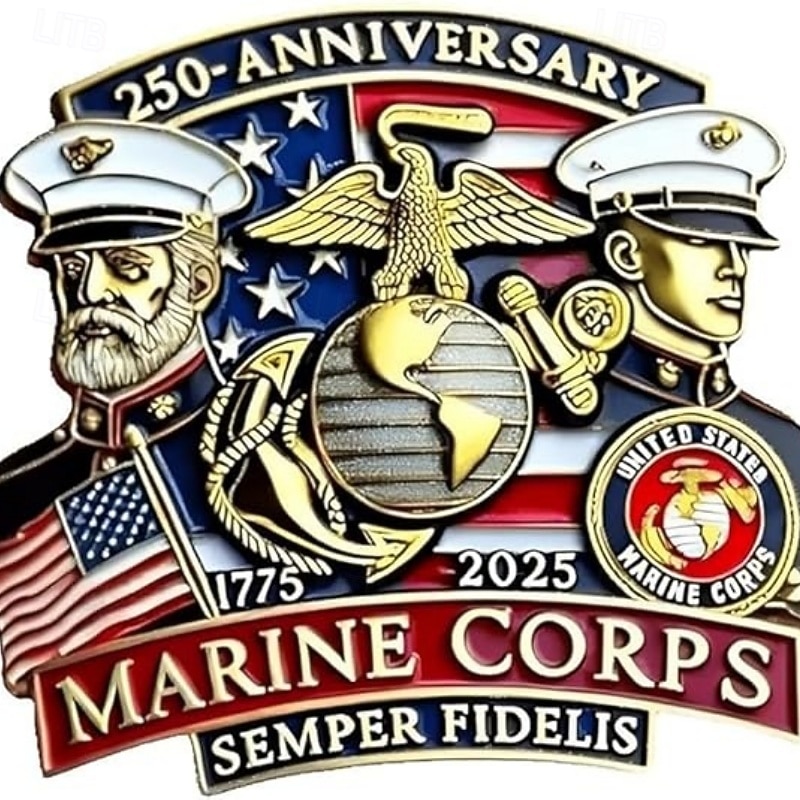 Pachet de 2 insigne comemorative de 250 de ani ale Corpului de Marină și NAVY emblemă militară de corpul marin buton broșă din aliaj pentru veterani cadou pentru colecția de bijuterii pentru veterani 2026 - $21.99 –P8